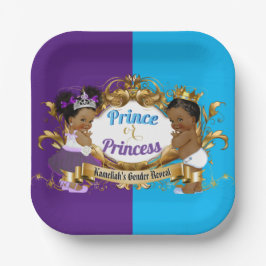 Elegante Royal African Lila & Blue Gender Reveal Pappteller