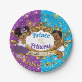 Elegante Royal African Lila & Blue Gender Reveal Pappteller
