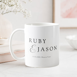 Elegante Royal Black Script Hochzeit Kaffeetasse