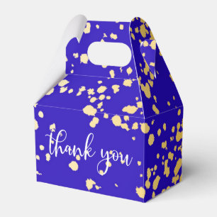 Elegante Royal Blue Blond Gold Glitzer Fevor Box Geschenkschachtel