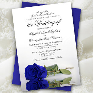 Elegante Royal Blue oder Cobalt Rose Formal Weddin Einladung