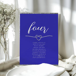 Elegante Royal Blue Wedding Seating Chart