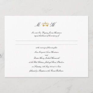 Elegante Royal Crown Wedding Einladung