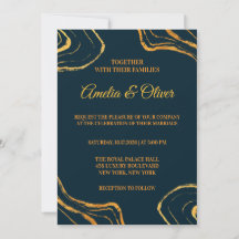 Elegante Royal Navy Blau und Gold Hochzeit 