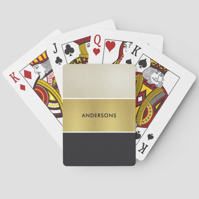 ELEGANTE ROYAL-PEARL-SILVER-BLACK-STREIFEN SPIELKARTEN (Rückseite)