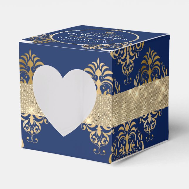 Elegante Royal Prince Baby Dusche Herzanzeige Geschenkschachtel (Vorderseite)