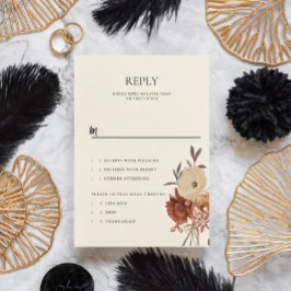 Elegante RSVP-Antwortkarte für den Herbstfall Einladung