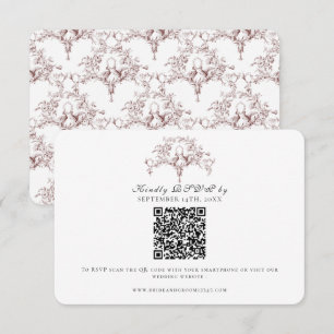 Elegante RSVP Burgunderrot Französische Toile Taub Karte