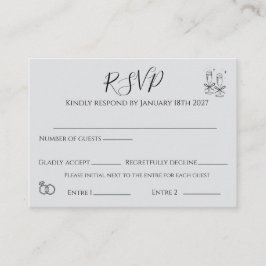 elegante RSVP-Karte Begleitkarte