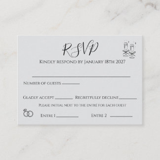 elegante RSVP-Karte Begleitkarte