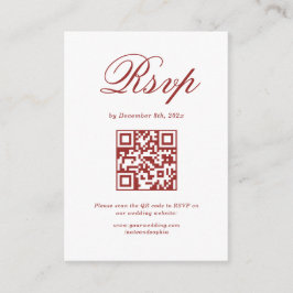 Elegante RSVP-Karte für Weihnachten und Rot Begleitkarte