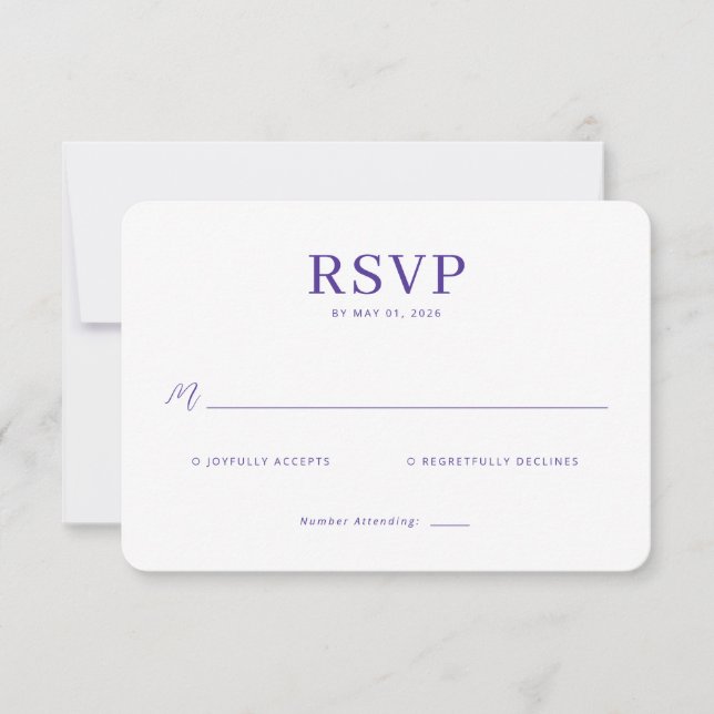 Elegante RSVP-Karte RSVP Karte (Vorderseite)