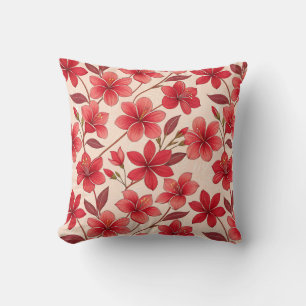 Elegante Ruby-Blüte Kissen