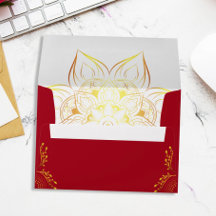Elegante Rücksendeadresse aus Rot und Gold