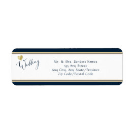 Elegante Rücksendeadresse der Marine und Gold