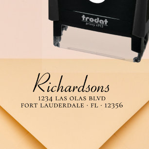 Elegante Rücksendeadresse für Nachname von Skripte Permastempel
