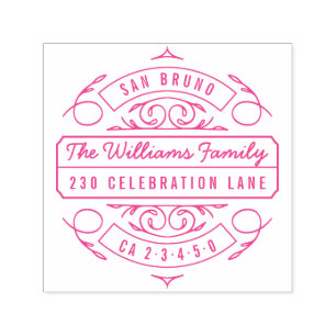 Elegante Rücksendeadresse Geblüht Skriptname Permastempel