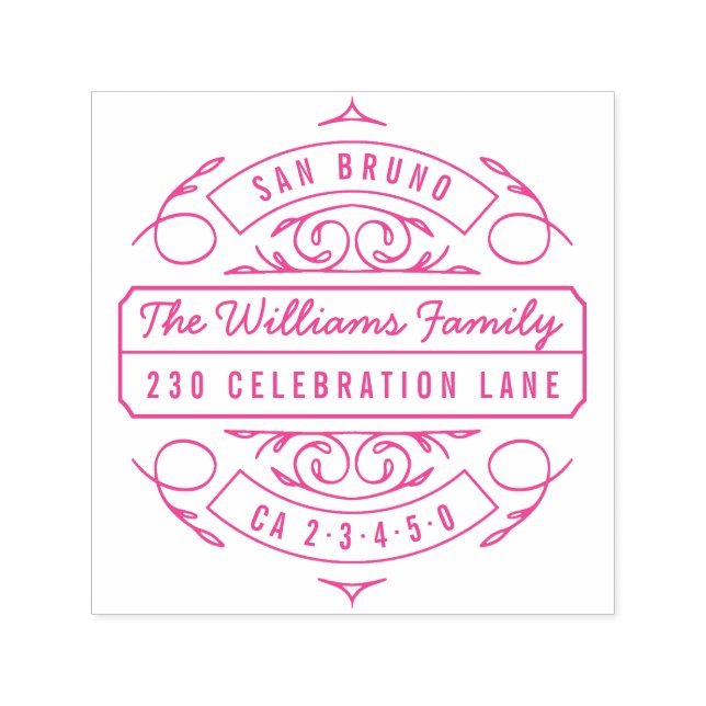 Elegante Rücksendeadresse Geblüht Skriptname Permastempel (Design)