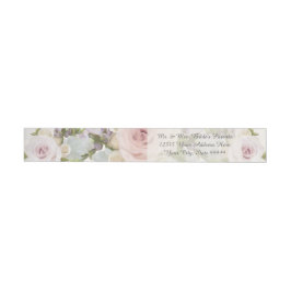 Elegante Rücksendeadresse Hochzeit Lavische Rose f Rundum-Adressaufkleber