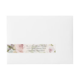 Elegante Rücksendeadresse Hochzeit Lavische Rose f Rundum-Adressaufkleber