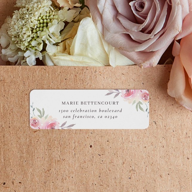 Elegante Rücksendeadresse mit blühenden Individuel (Return Address Label Mock-up)