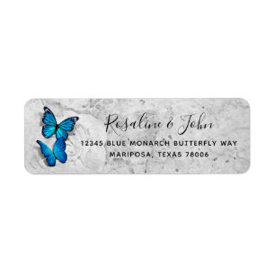Elegante Rücksendeadresse Watercolor Blauer Schme