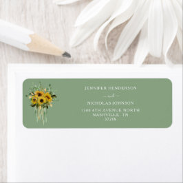 Elegante Rücksendeadresse zur Hochzeit von Sonnenb