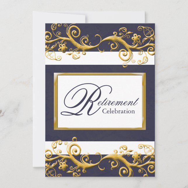 Elegante Ruhestands-Party Einladung (Vorderseite)