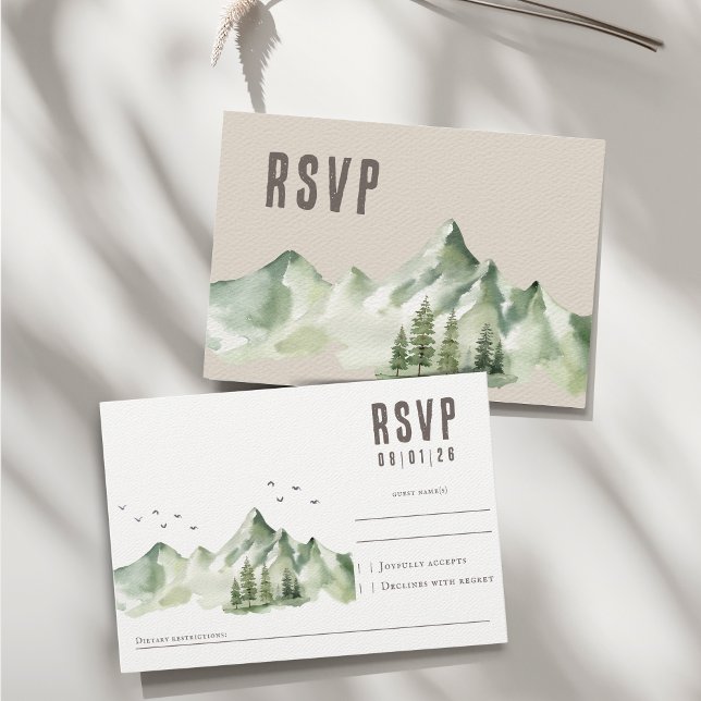 Elegante, ruhige Landschaft RSVP Karte (Von Creator hochgeladen)