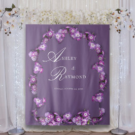 Elegante Rum Rustic Lila Lilac Arch Florals Wandteppich