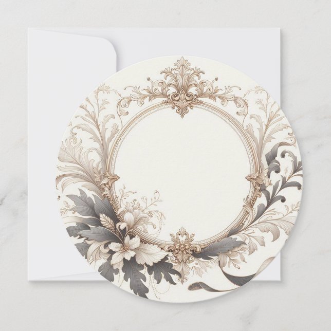 Elegante Runde Einladung (Vorderseite)