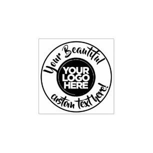 Elegante runde Logo-Kreis Text-Schrift Kalligrafie Gummistempel
