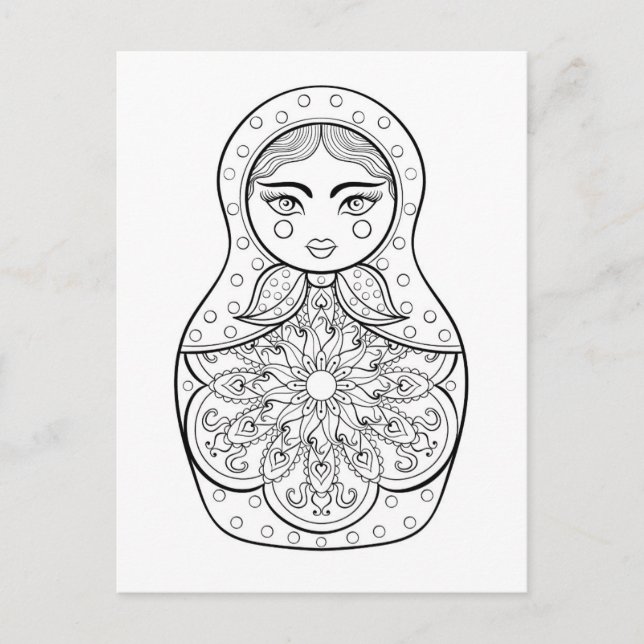 Elegante Russian Doll Postkarte (Vorderseite)