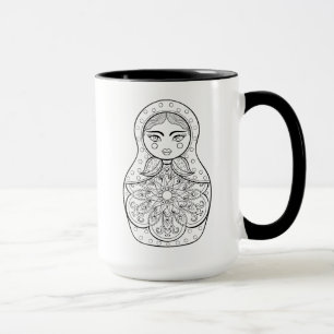 Elegante russische Puppe Tasse
