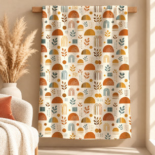 Elegante Rust-Kupfer-Blatt-Wurfdecke Kunst Fleecedecke