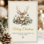 Elegante Rustic Noël Christmas Card - Moderner Win Karte<br><div class="desc">Mit dieser rustikalen Noël Weihnachtsgrüßkarte aus der Rustic Noël Collection können Sie sich gemütliche Urlaubswünsche aussprechen. Mit eleganten rustikalen Texturen, einem großen Rentierdesign, natürlicher Vegetation, Pinecones und einer gemütlichen Bauernästhetik verbindet diese Karte zeitlosen Weihnachtscharakter mit modernem Stil. Diese individuell gestaltbare Urlaubskarte eignet sich ideal für Familien, Freunde, Kollegen oder Kunden...</div>