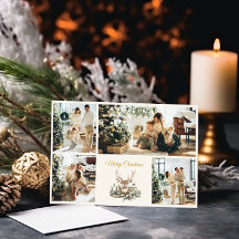 Elegante Rustic Noël Weihnachtsfotokarte