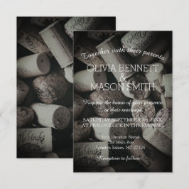 Elegante Rustic Wine Cork Wedding Card Einladung