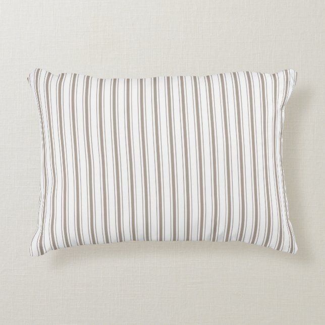 Elegante, rustikal-beige französische Hängebänder Dekokissen (Vorderseite)