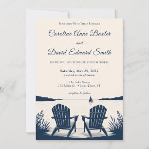 Elegante rustikale Adirondack-Stühle Hochzeit am S Einladung