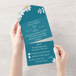 Elegante rustikale Blume, maßgeschneiderte Hochzei All In One Einladung