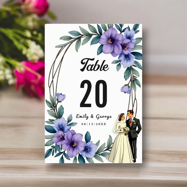 Elegante Rustikale Blumenzeremonie Tischnummer (Von Creator hochgeladen)