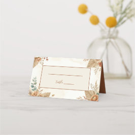 Elegante Rustikale Boho Florale Hochzeitsplatzkart Platzkarte