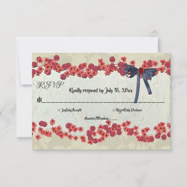 Elegante Rustikale Boho Sommerblumenhochzeit RSVP Karte (Vorderseite)