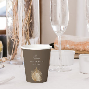 Elegante rustikale Botanische Boho Babydusche Pappbecher