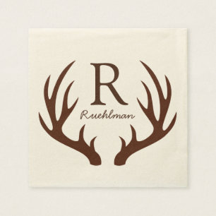 Elegante rustikale Brown-Rotwild-Geweihe Serviette