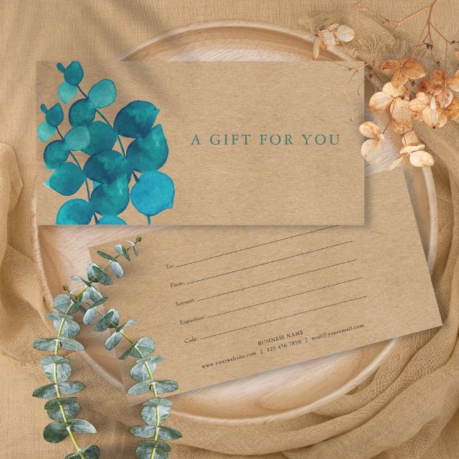 Elegante rustikale Eukalyptus-Blätter Geschenkguts (Elegant Rustic Eucalyptus Leaves Gift Certificate)