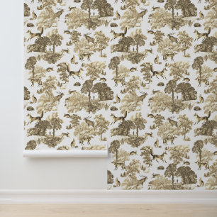 Elegante Rustikale Foxenwaldtiere Toile Tapete