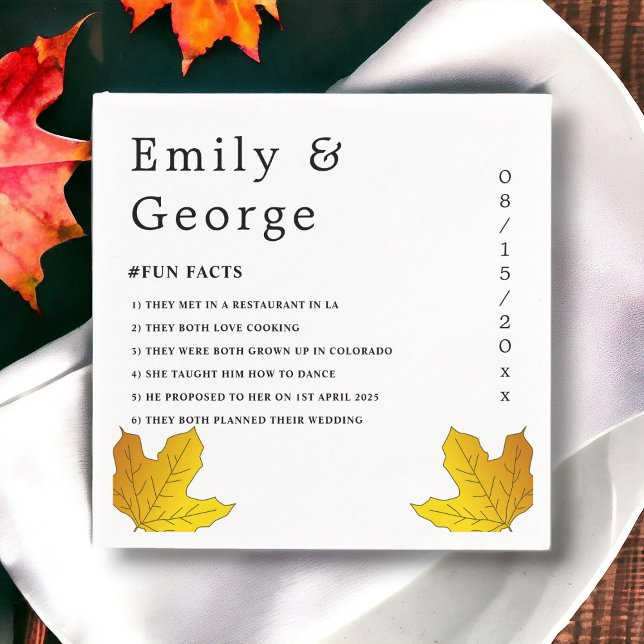 Elegante Rustikale Gold-Blätter fallen blutige Hoc Serviette (Von Creator hochgeladen)