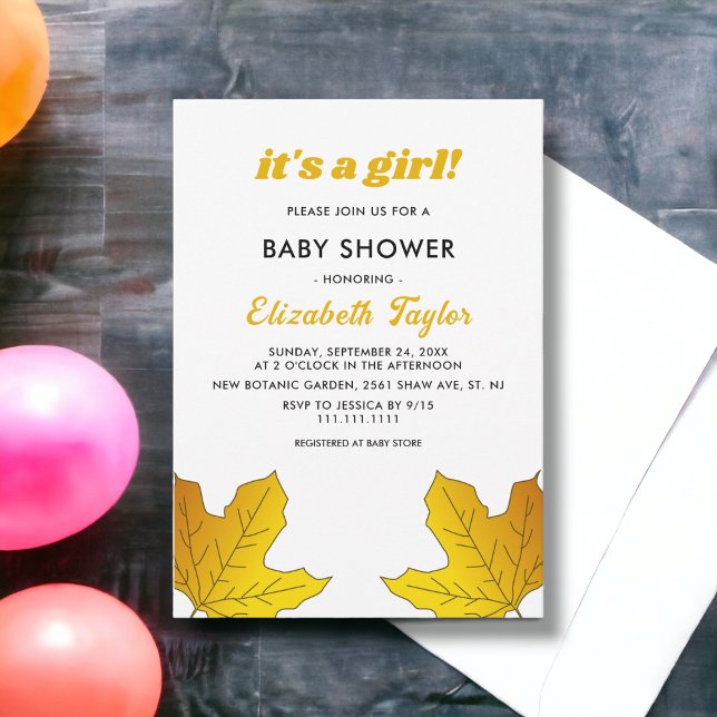 Elegante Rustikale Gold Blätter fallen unter die B Einladung (Von Creator hochgeladen)